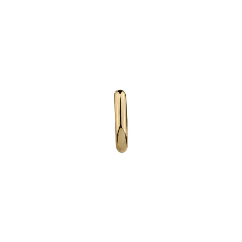 Gold huggie earrings in 14K gold and 925 sterling silver, 10mm round design.
