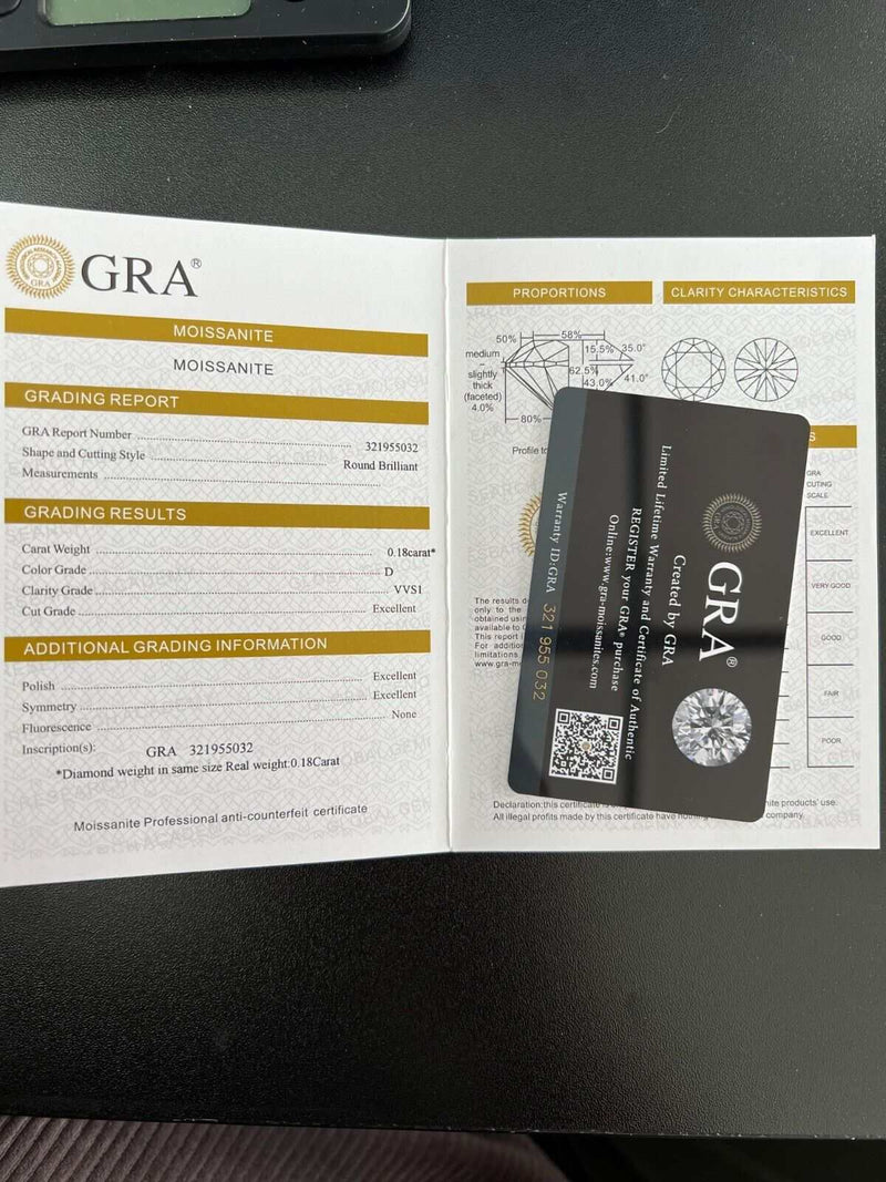 GRA certificate and warranty card for Men's Moissanite Real Cuban Curb Link Chain Hip Hop Solid 925 Silver Necklace.
