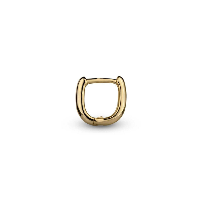 Gold huggie earrings in 14K gold and 925 sterling silver, 10mm round design.