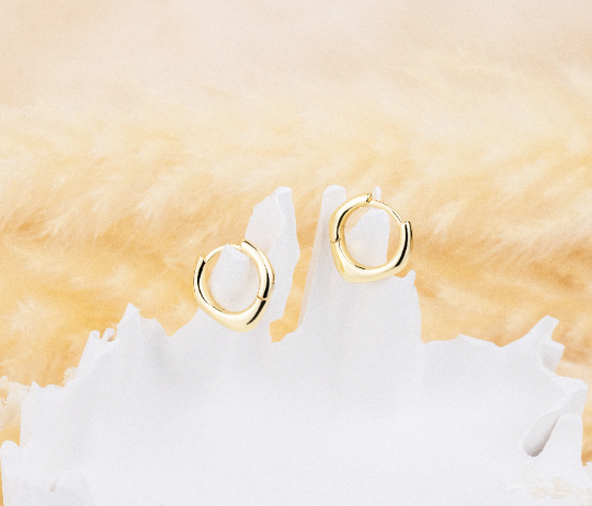 925 Sterling Silver Huggie Hoop Earrings, small, gold-plated, women's jewelry, gift.