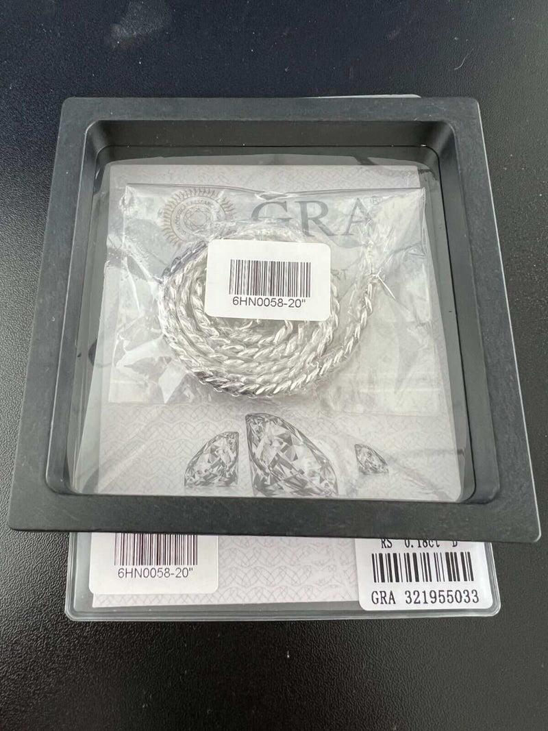 Men's moissanite Cuban curb link chain in solid 925 silver with GRA certificate.