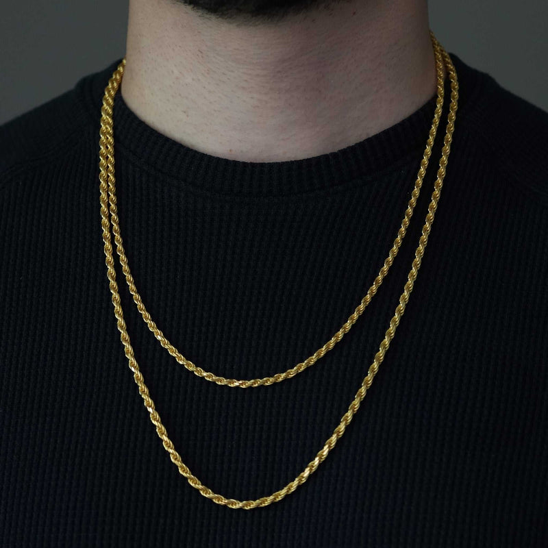 14K Gold 925 Sterling Silver Rope Chains