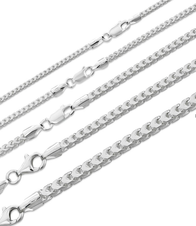 925 Sterling Silver Franco Chains