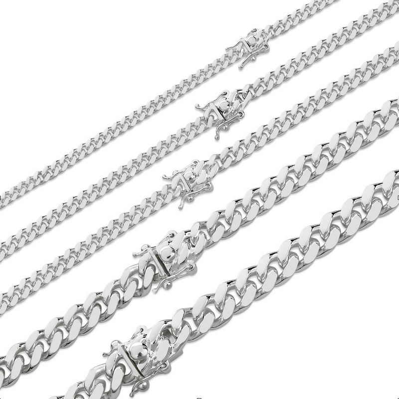 Miami Cuban Link Chain - Solid 925 Sterling Silver 5/8mm