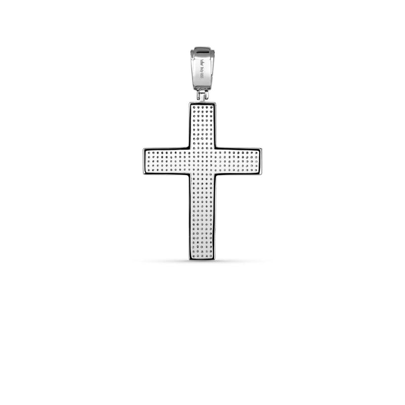 2" Moissanite Cross Pendant in 925 Sterling Silver with 1.8ct Round Stones