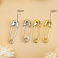 Pin 925 sterling silver and 14K gold plated safety earrings, modern geometric design.