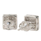 Mens 925 sterling silver square CZ earrings with screw back.