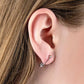 14K Gold Plated 925 Sterling Silver Safety Pin Earrings on ear.