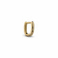 Gold huggie earring made of 14K gold and 925 sterling silver, 10mm round design.