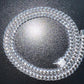 Men's Moissanite Real Cuban Curb Link Chain Hip Hop Solid 925 Silver Necklace on black surface.