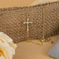 Sterling silver cross Jesus bracelet 925, 18K gold plated religious jewelry for women.