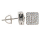 Mens solid 925 sterling silver square CZ earrings with screw back.