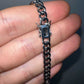 Men's Moissanite Cuban Curb Link 925 Silver Necklace with Rhodium Finish