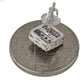 Mens 925 sterling silver square CZ earring with screw back on coin.
