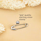 925 Sterling Silver Safety Pin Earring with 14K Gold Plating, Modern Geometric Design.