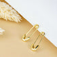 Pin 925 sterling silver earrings, 14K gold plated, modern geometric design.