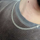 Men's Moissanite Cuban Curb Link Chain, Solid 925 Silver Necklace.