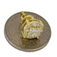 Men's 925 Sterling Silver 14K Gold Plated CZ Hip Hop Earring on coin.