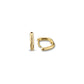 Gold huggie earrings in 14K gold and 925 sterling silver with a 10mm round design.