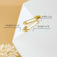 Pin 925 sterling silver earrings AVA safety 14K gold plated geometric design.