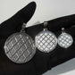 Real Solid 925 Sterling Silver CZ Iced Round Hip Hop Dog Tag Medallion Pendant Necklace