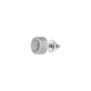 Round Nugget Earrings in 925 Sterling Silver with Rhodium Plating and CZ Studs