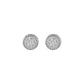 Round nugget earrings in sterling silver with rhodium plating and clear CZ stones.