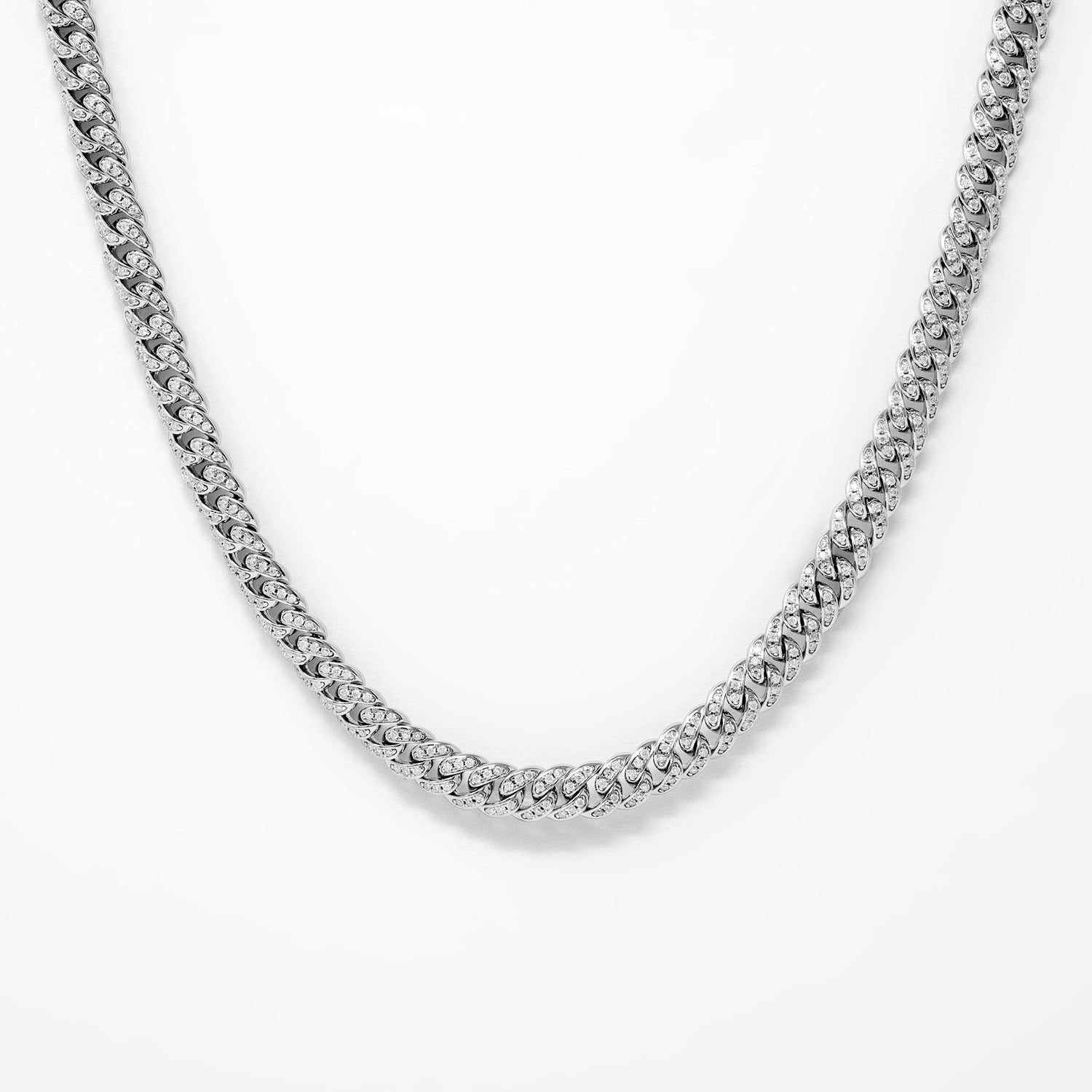 6MM Iced Moissanite Miami Link Chain