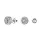 Round nugget earrings in solid 925 sterling silver with rhodium plating and clear CZ stones.