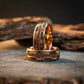 Meteorite Gold Leaf Guitar String Tungsten Carbide Ring