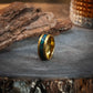 Hammered Gold Green Opal x Meteorite Tungsten Ring - 8mm