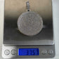 Real Solid 925 Sterling Silver CZ Iced Round Hip Hop Dog Tag Medallion Pendant Necklace
