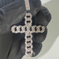 925 Sterling Silver / 14K Gold Plated Cuban Link Cross Pendant Necklace