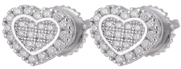 Moissanite Heart Earrings