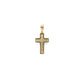 Real 925 Sterling Silver in 14K Gold Finish Iced CZ Cross Crucifix Pendant Religious Small 1" Pendant Charm Necklace Gift for Him or Her