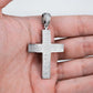 2" Moissanite Cross Pendant in 925 Sterling Silver with Round D VVS1 Moissanite Stones.