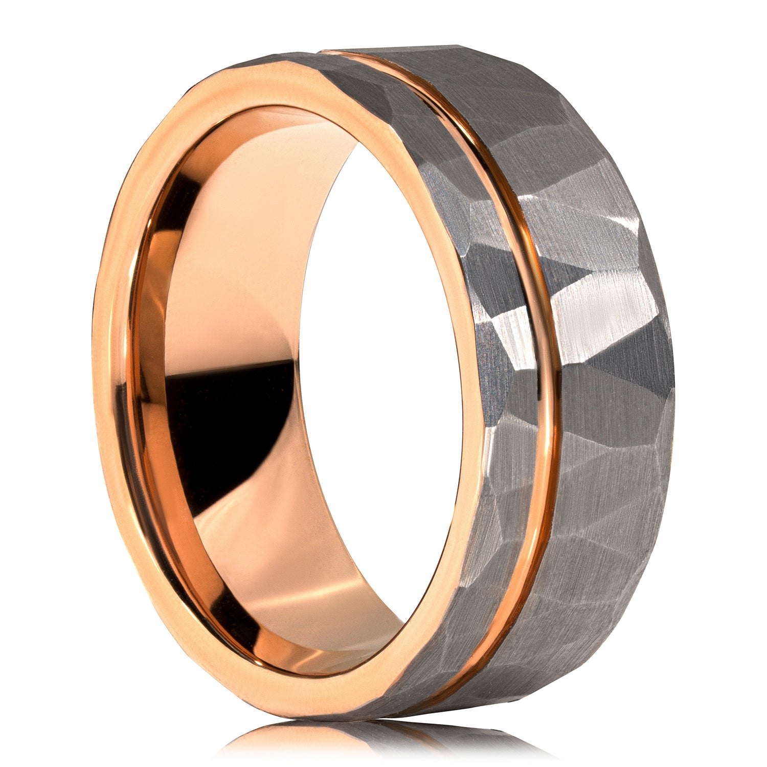 Hammered Rose Gold Strip Ring Rings Morf Jewelry 