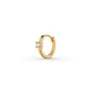 Harmony Huggie Earrings in 14K gold finish with CZ stones, sterling silver base, 9mm size.