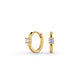 Harmony Huggie Earrings in 14K gold finish with CZ stones, crafted from 925 sterling silver.