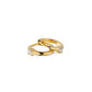 Harmony Huggie Earrings in 14K gold finish with CZ stones, made from sterling silver.