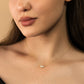 Marquise Flower Necklace with 14k Gold over brass and CZ stones on adjustable chain.