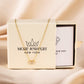 Marquise Flower Necklace with floral design, marquise diamonds, 14k gold over brass, adjustable cable chain.
