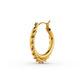 Mirage Twisted Hoop Earrings in 18k PVD gold plating, hypoallergenic and tarnish-free.
