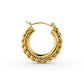 Mirage Twisted Hoop Earrings with 18k PVD gold plating, hypoallergenic and tarnish-free.