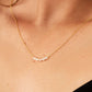 Dainty freshwater pearl bead necklace with 14K gold over brass chain.