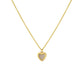Seashell Serenity Necklace with heart-shaped mother of pearl pendant in 18K gold on sterling silver adjustable chain.