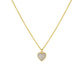 Seashell Serenity Necklace with heart-shaped mother of pearl pendant, 18K gold finish on 925 sterling silver chain, adjustable from 16 to 20 inches.