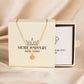 Seashell Serenity Necklace with heart pendant and mother of pearl, 925 sterling silver, 18K gold finish.