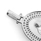 Solid 925 Sterling Silver Virgin Mary Pendant with Rhodium Plating and Clear CZ Stones, Oval Design.