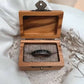 Pine Tree Forest Ring in wooden box with nature-inspired design.
